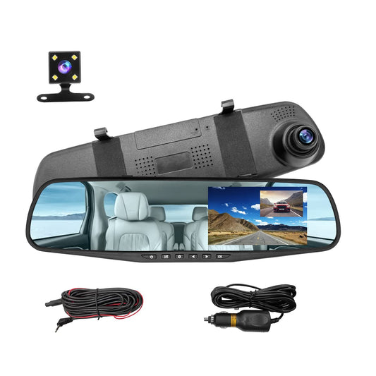 ESPEJO RETROVISOR CON CÁMARA DELANTERA Y TRASERA MODELO 2024