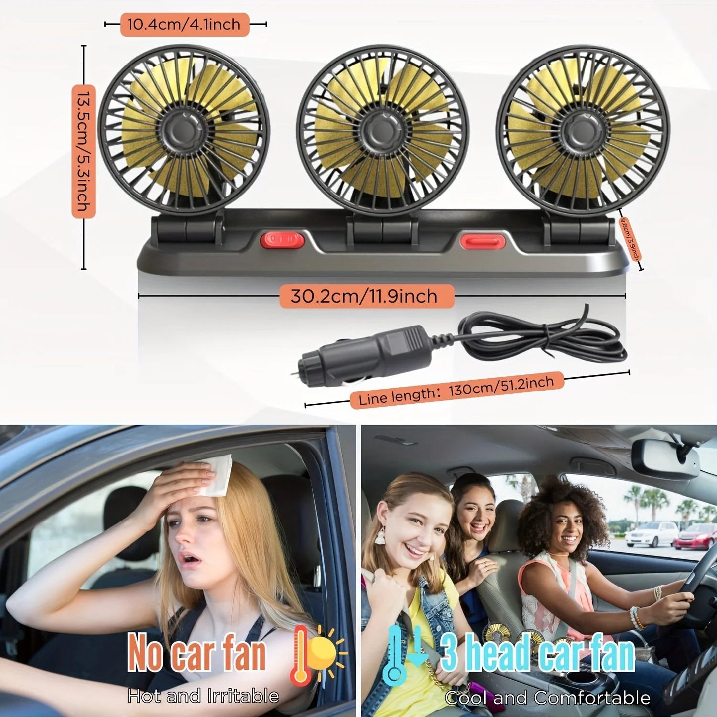 VENTILADOR DE AUTO|  3 CABEZAS